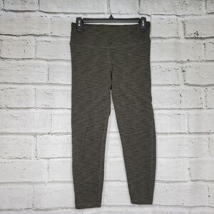 Manduka green/black heathered capri leggings small yoga Athleisure